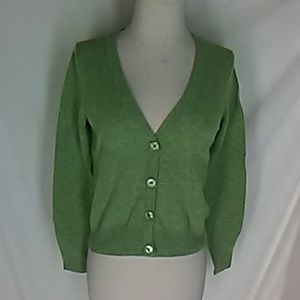 Talbot's Petites Green Wool  Cardigan Sweater P